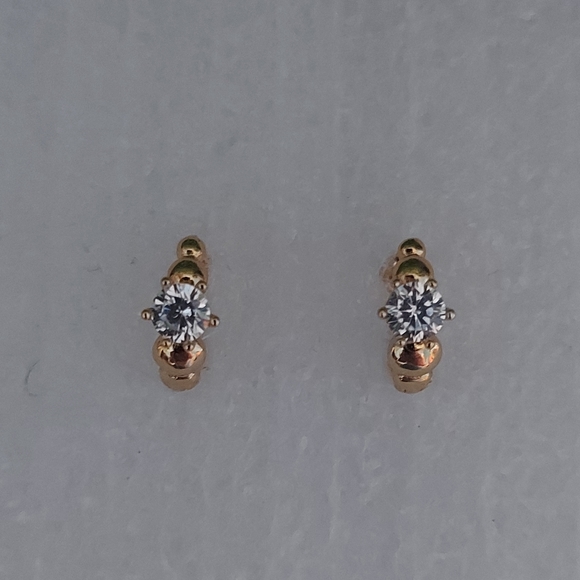 24k Gold Plated Huggie Earrings - Picture 2 of 6